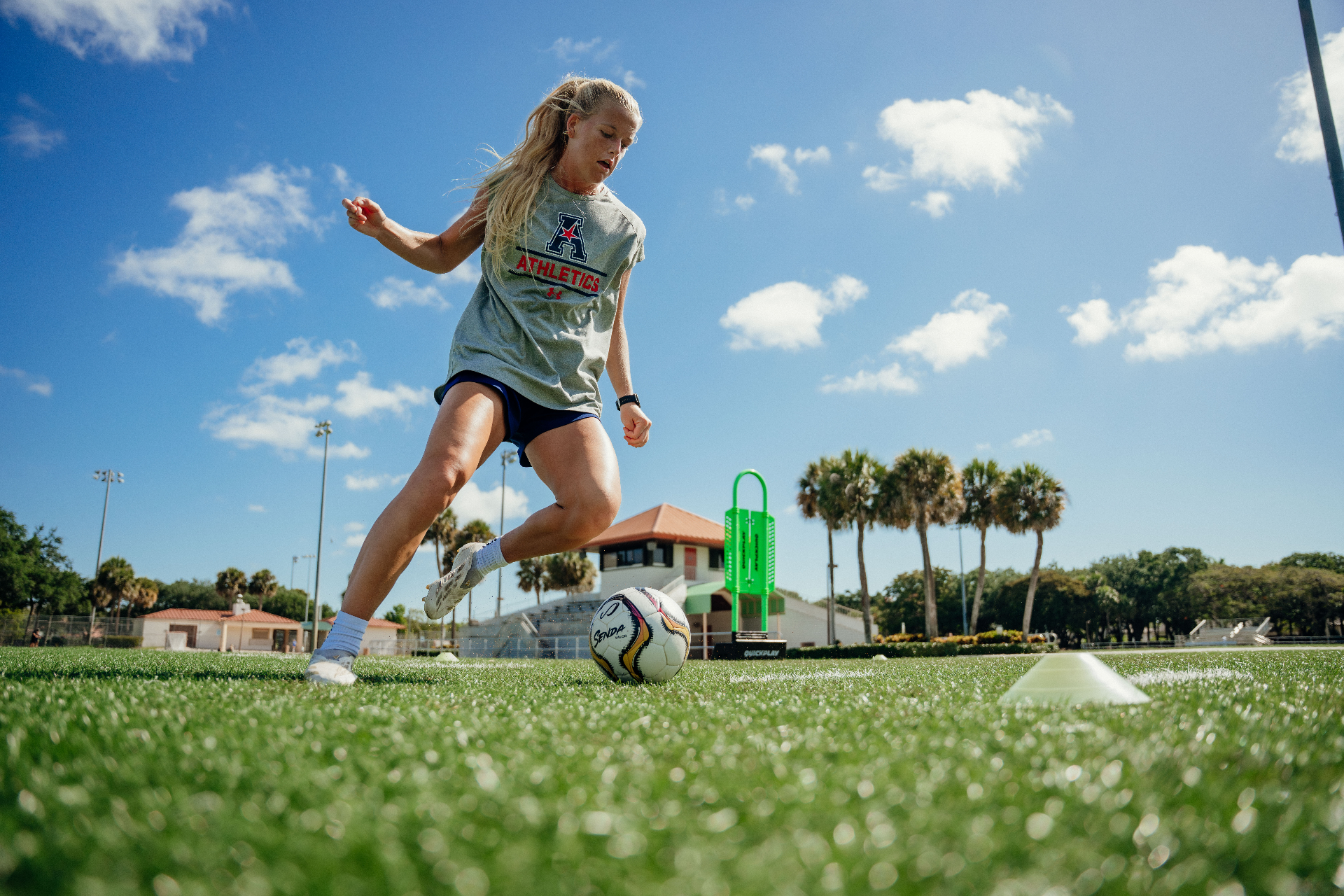 Young player striking the ball during a Lunde Labs training session in Palm Beach County